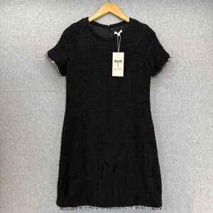 NWT Tyler Boe Size 2 Black White Tweed Fringe‎ Dress Short Sleeve Classic Prep